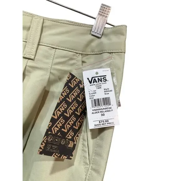 Vans Alder Relaxed Pleated Trousers Women 30 Beige NWT - Picture 5 of 5